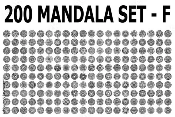 Obraz various mandala collections - 200 set yoga pattern