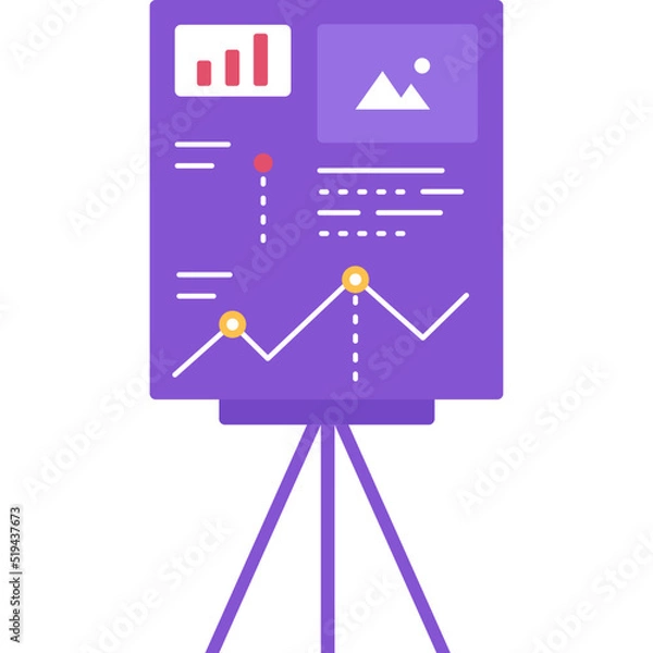 Fototapeta Data infographic board flat vector icon isolated