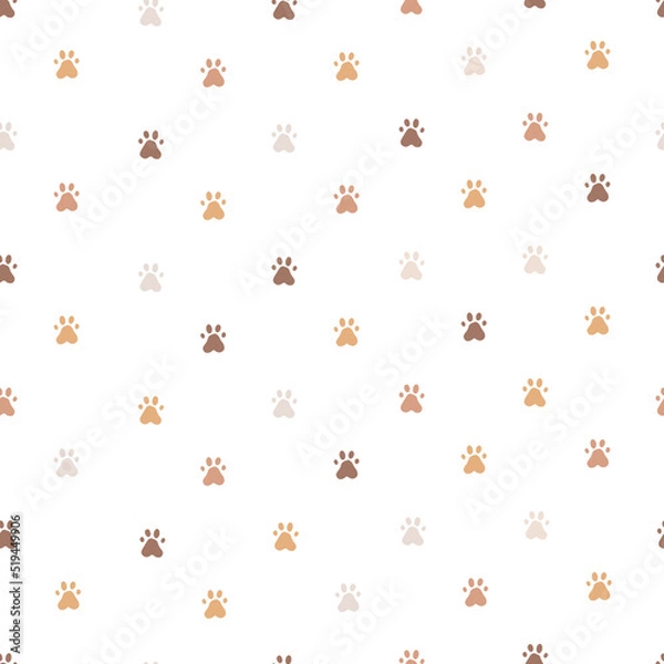 Fototapeta Colorful Cat Paw Dog Paw kitten Seamless Pattern wallpaper background