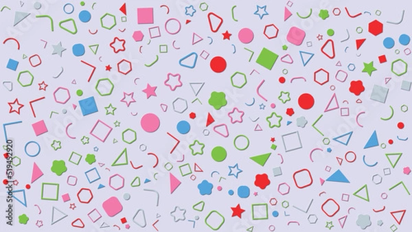 Obraz Random Geometric Colorful 3D Material Pattern Background