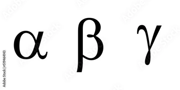 Fototapeta alpha beta gamma symbols. Vector illustration isolated on white background