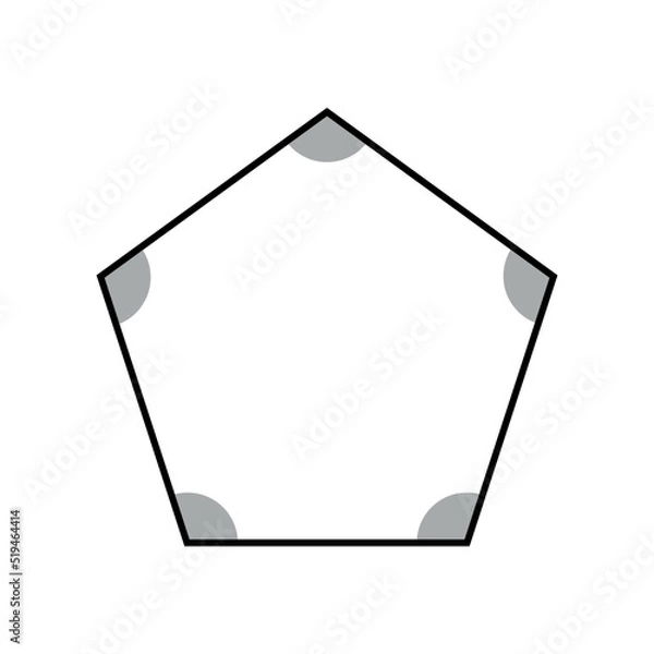 Fototapeta Interior angles of polygons in mathematics.