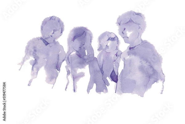 Obraz 見下ろす群衆のシルエット