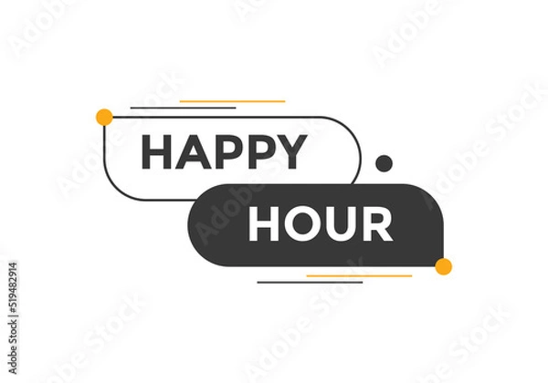 Fototapeta Happy hour Colorful label sign template. Happy hour symbol web banner
