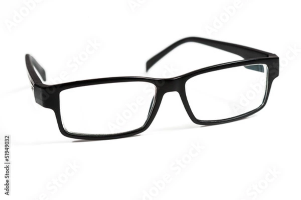 Obraz Gafas negras en fondo blanco