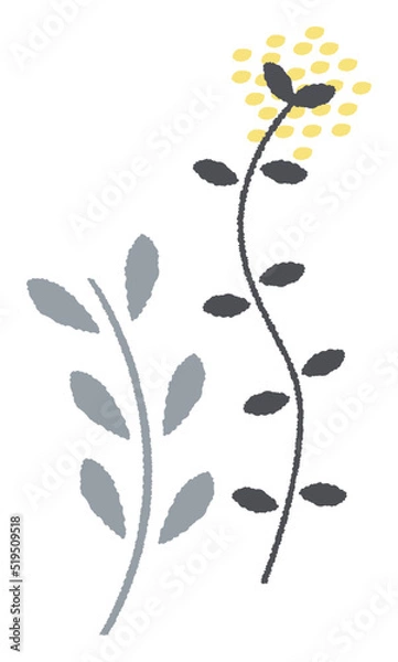 Fototapeta 手描きのかわいい植物イラスト