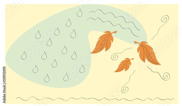 Obraz Autumn illustration of an background with leaves