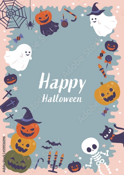 Obraz ハロウィン　カボチャとオバケの背景