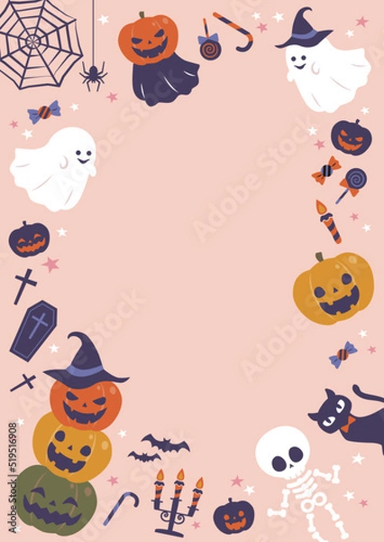 Obraz ハロウィン　カボチャとオバケの背景