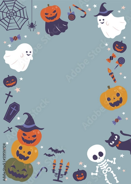 Obraz ハロウィン　カボチャとオバケの背景