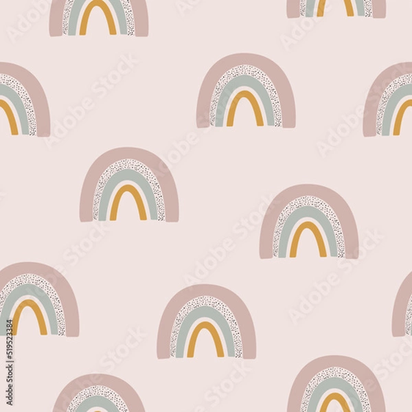Obraz Seamless rainbow pattern. Cute design. Abstraction. For fabric, clothing, notebook cover, notepad. Wallpaper. Hand drawn vector.