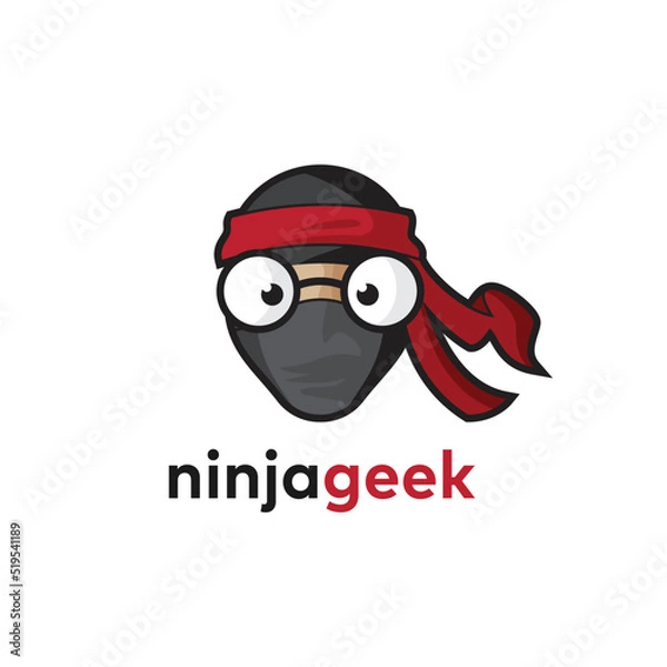 Fototapeta Ninja Geek Logo