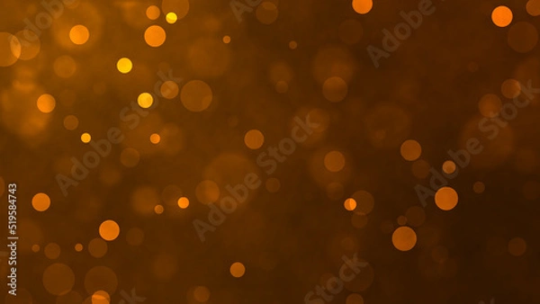 Fototapeta gold particles abstract background with shining golden Floating Dust Particles Flare Bokeh star on Black Background. Futuristic glittering in space.