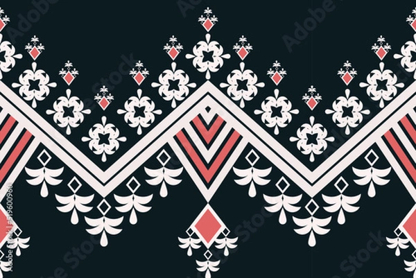 Fototapeta 
triangular shapes arranged frame with flowers for clothes, sarong, wallpaper