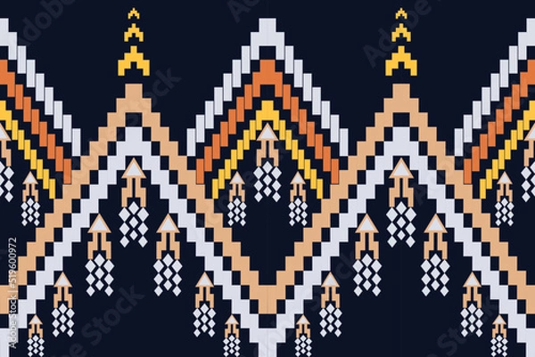 Fototapeta 
Triangle shape woven yarn style. decorated with colorful bouquets