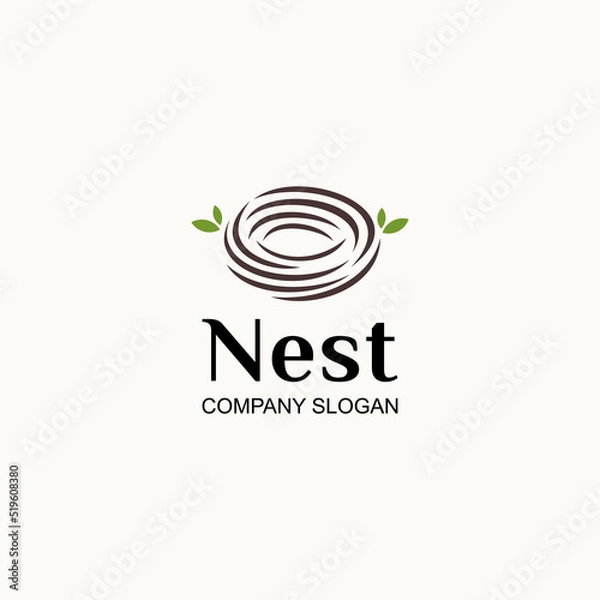 Fototapeta Bird's nest logo - vector illustration, bird's nest logo design emblem. Suitable for your design need, logo, illustration, animation, etc.

