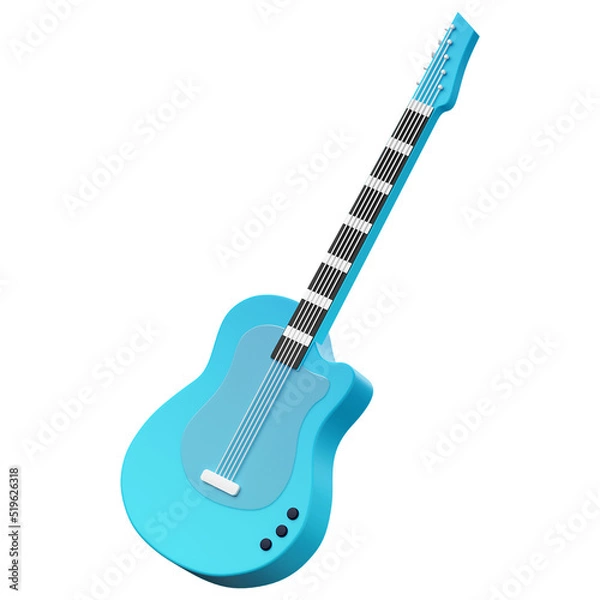 Fototapeta 3d render icon guitar