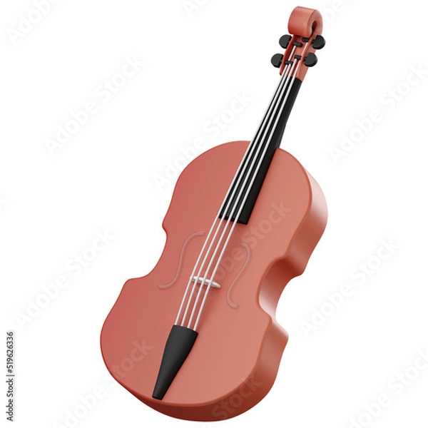 Fototapeta 3d render icon violin