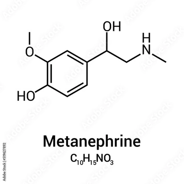 Fototapeta chemical structure of Metanephrine (C10H15NO3)