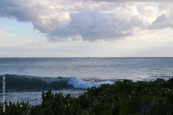 Fototapeta clouds over the river