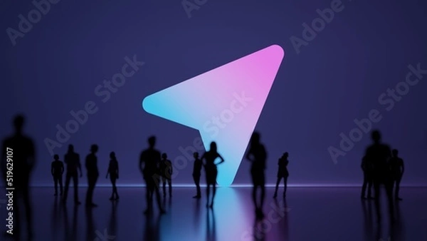 Obraz 3d rendering people in front of symbol of compass on background