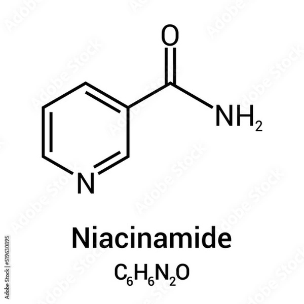Fototapeta chemical structure of Nicotinamide or Niacinamide (c6h14o6)