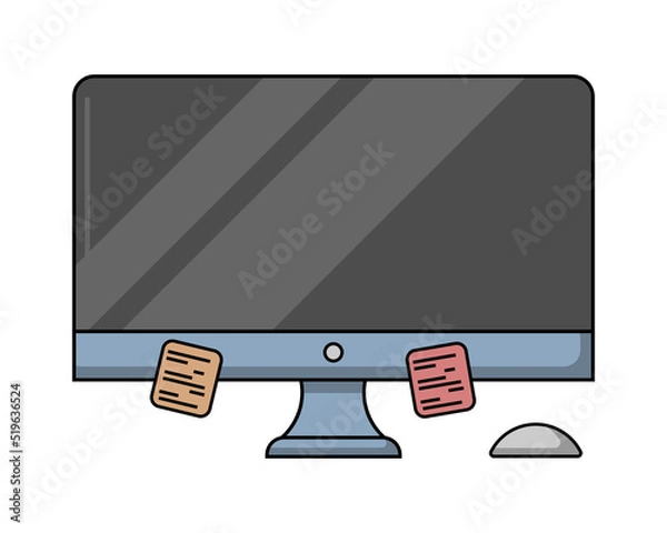 Obraz computer monitor in flat style. vector image