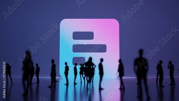 Fototapeta 3d rendering people in front of symbol of poll on background