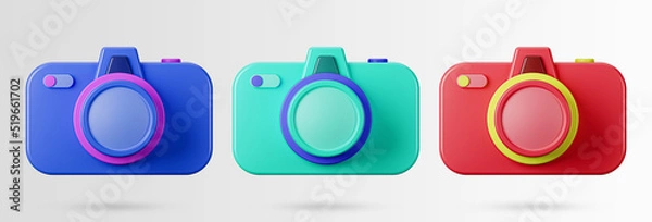 Fototapeta 3D Vintage camera icon. photography concept of a camera symbol.. 3d rendered illustration.