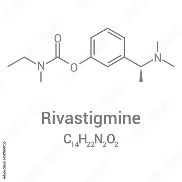 Fototapeta chemical structure of Rivastigmine (C14H22N2O2)