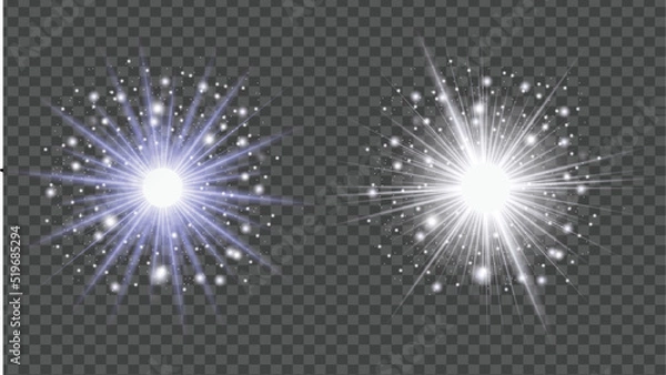 Fototapeta  Sparkles and lens flares Transparent light