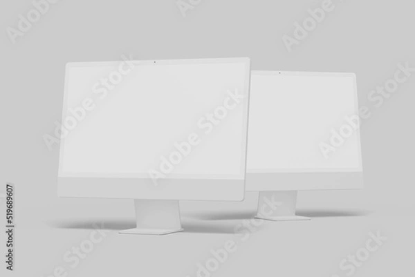 Fototapeta Realistic blank desktop illustration for mockup. 3D Render.