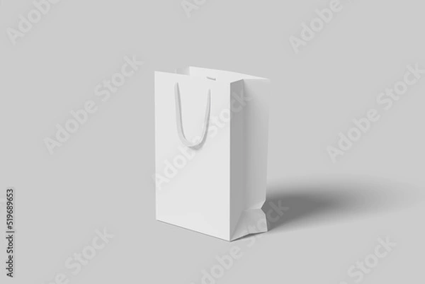 Obraz Realistic blank paperbag illustration for mockup. 3D Render.