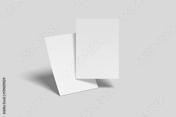 Fototapeta Realistic blank flyer illustration for mockup. 3D Render.
