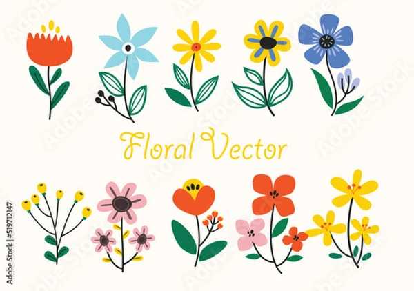Obraz Vector flower set hand drawn art	
