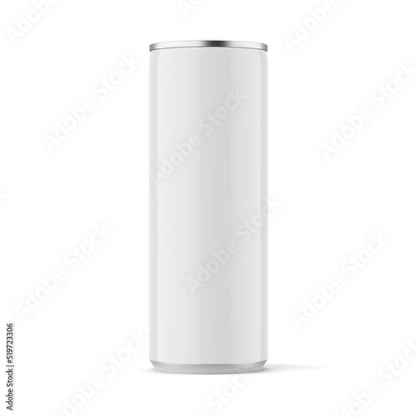 Fototapeta Glossy sleek 330 ml can on white background mockup - 3D rendering