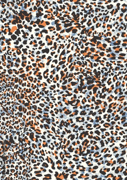 Fototapeta Mixed animal print on plain base 