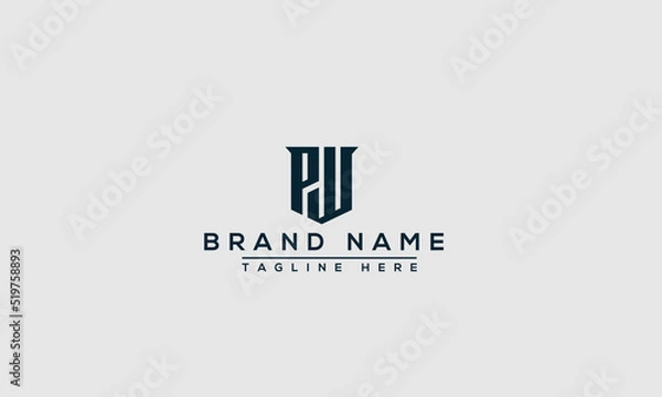 Obraz Logo design letter PW . Elegant modern. Vector template.