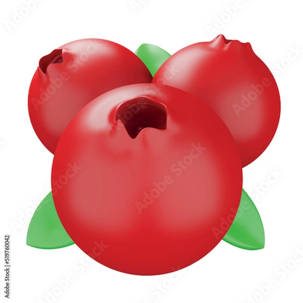 Fototapeta Cranberry 3d rendering isometric icon.