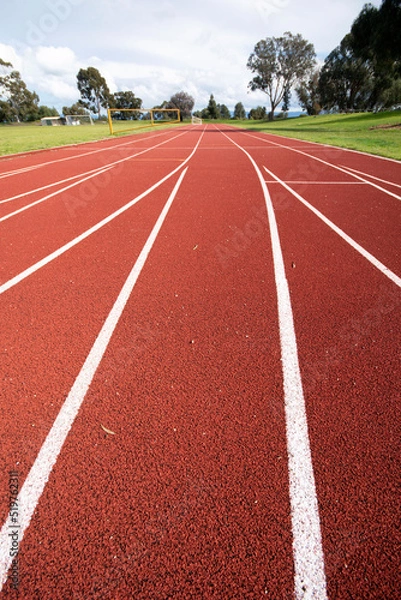 Obraz view straight down a running track