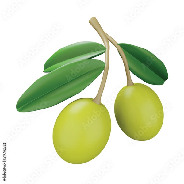 Obraz Olive 3d rendering isometric icon.