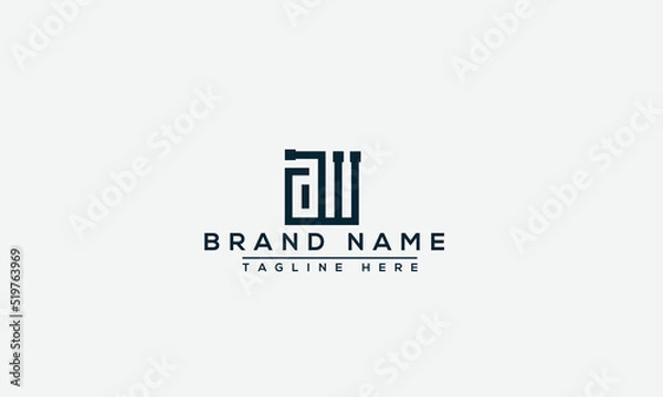 Fototapeta Logo design letter AW . Elegant modern. Vector template.