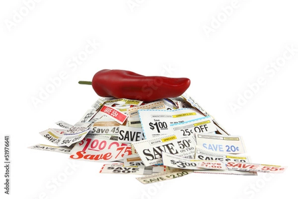 Obraz Coupons With Red Hot Pepper
