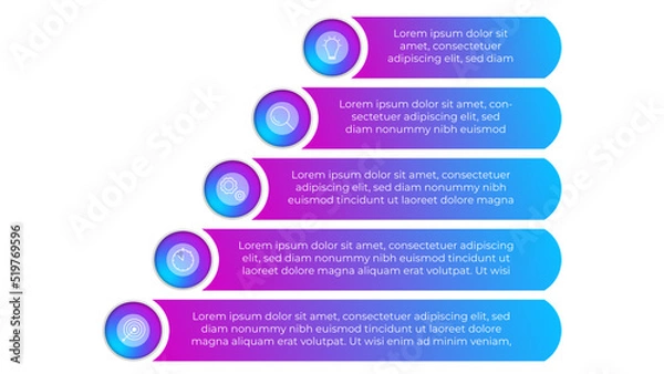 Fototapeta Step Infographics vector Illustration, Creative Infographics object vector.