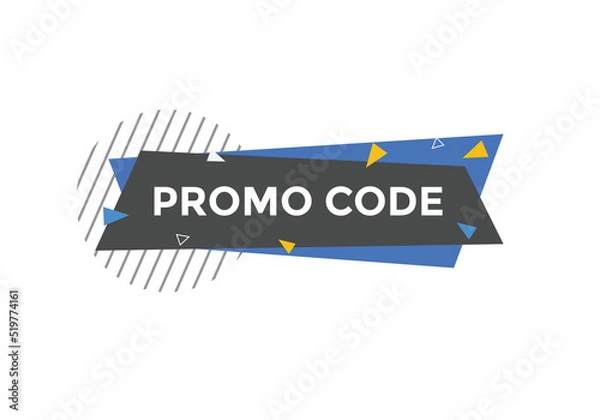 Fototapeta Promo code button. Promo code speech bubble
