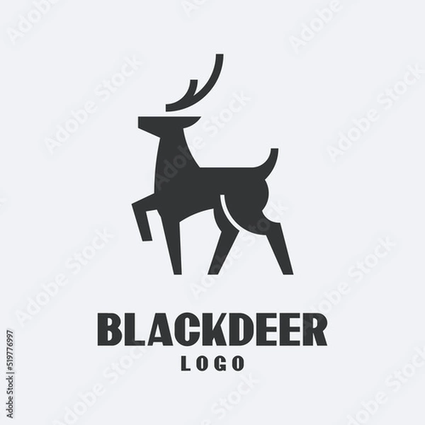 Obraz Quirky Black Deer Logo 