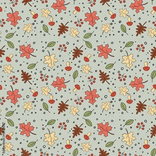 Fototapeta seamless pattern with leaves