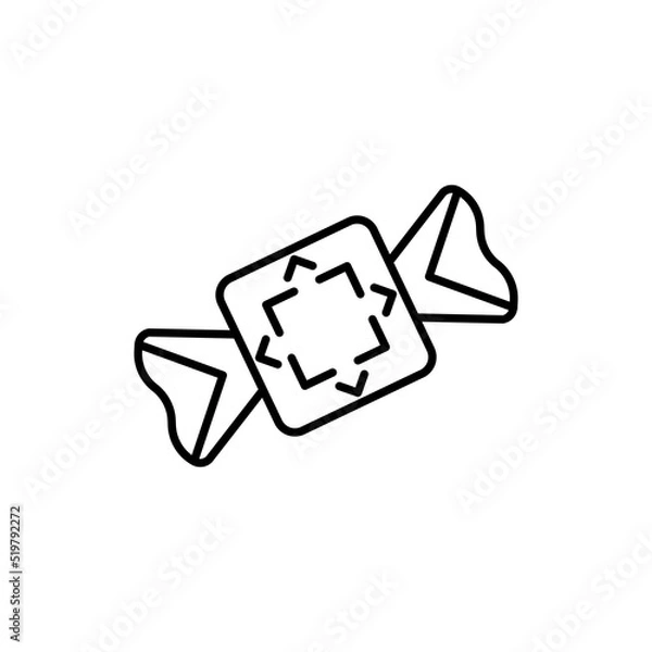 Obraz Candy vector icon. Flat linear sweet logo. Candies in thin line style.