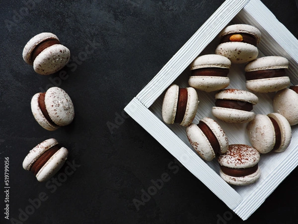 Obraz homemade macaroons with chocolate filling