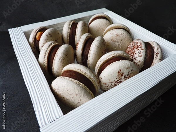 Obraz homemade macaroons with chocolate filling